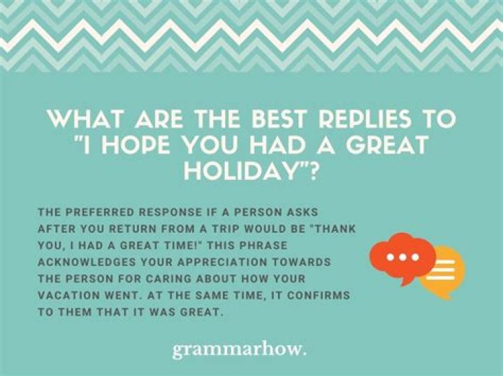 How do you reply to I hope you have enjoyed your holiday?